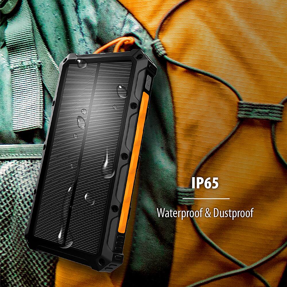 Alt View 18. ToughTested - ROC 10,000 mAh Portable Charger for Most Qi- and USB-Enabled Devices - Black/Orange.