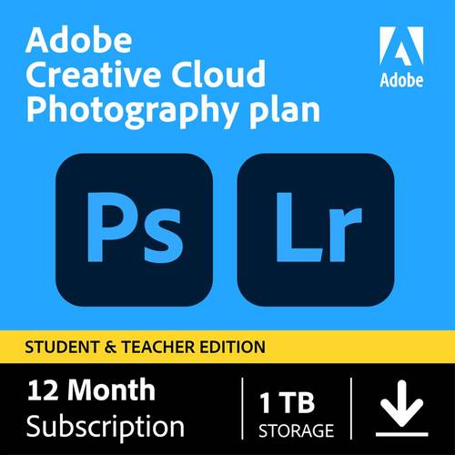 Adobe - Creative Cloud Photography Plan Student & Teacher Edition 1TB (1-Year Subscription) - Mac, Windows, iOS [Digital]