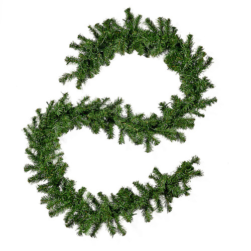Noble House - 9-foot Noble Fir Pre-lit Warm White LED Artificial Christmas Garland - Green