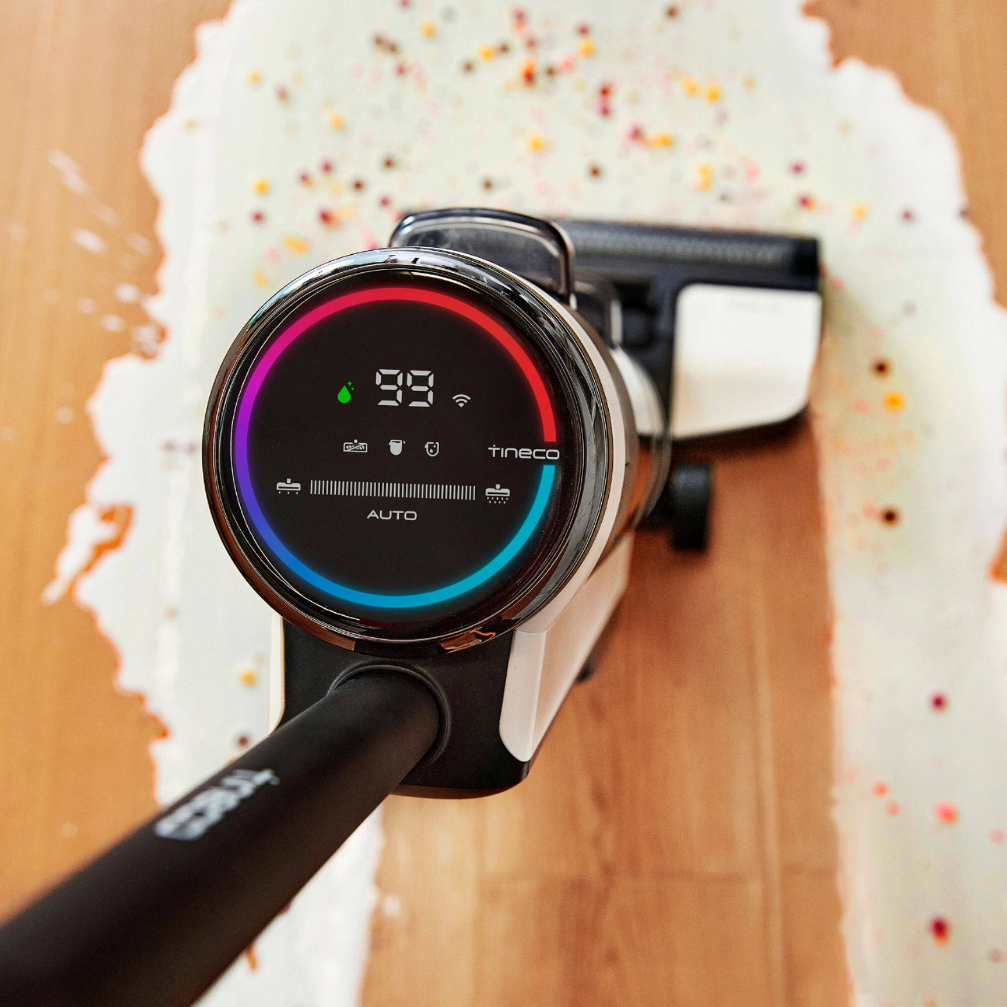 Angle. Tineco - Floor One S3 Wet/Dry Hard Floor Cordless Vacuum with iLoop Smart Sensor Technology - Black.