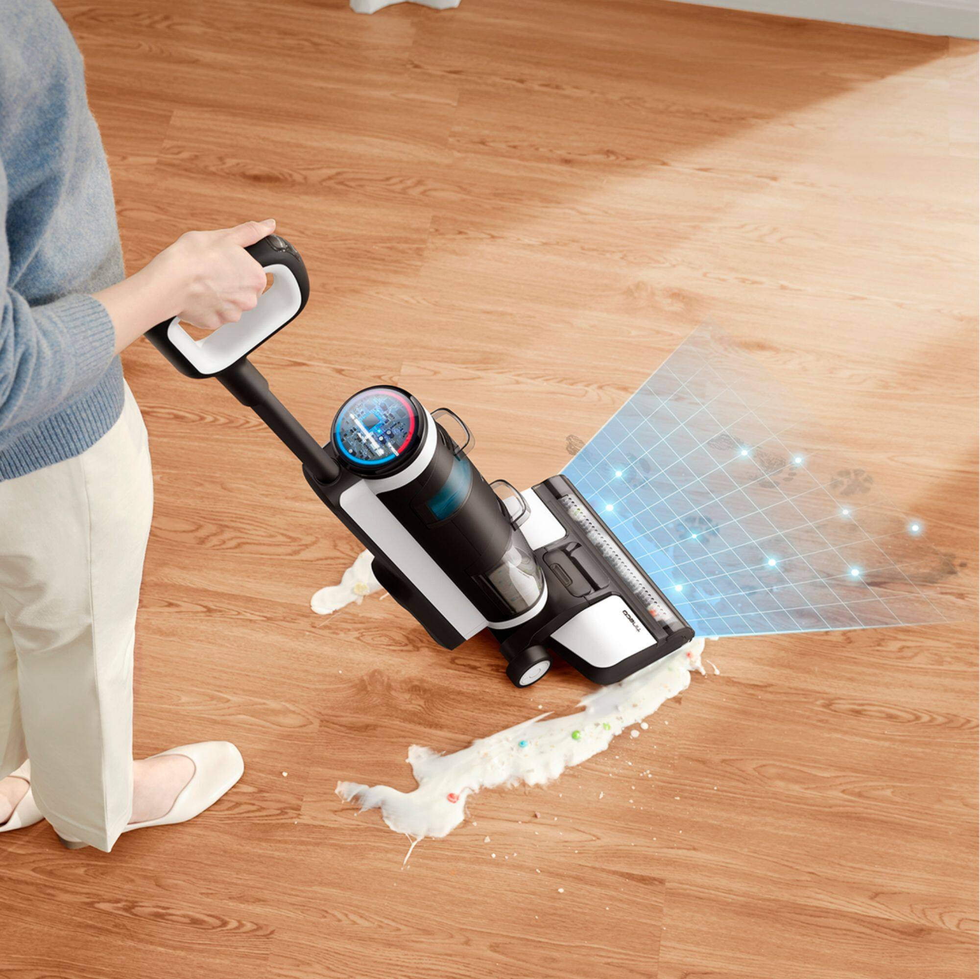 Left. Tineco - Floor One S3 Wet/Dry Hard Floor Cordless Vacuum with iLoop Smart Sensor Technology - Black.