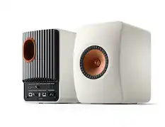 Front. KEF - LS50 WIRELESS II Bookshelf Speakers Pair - White.