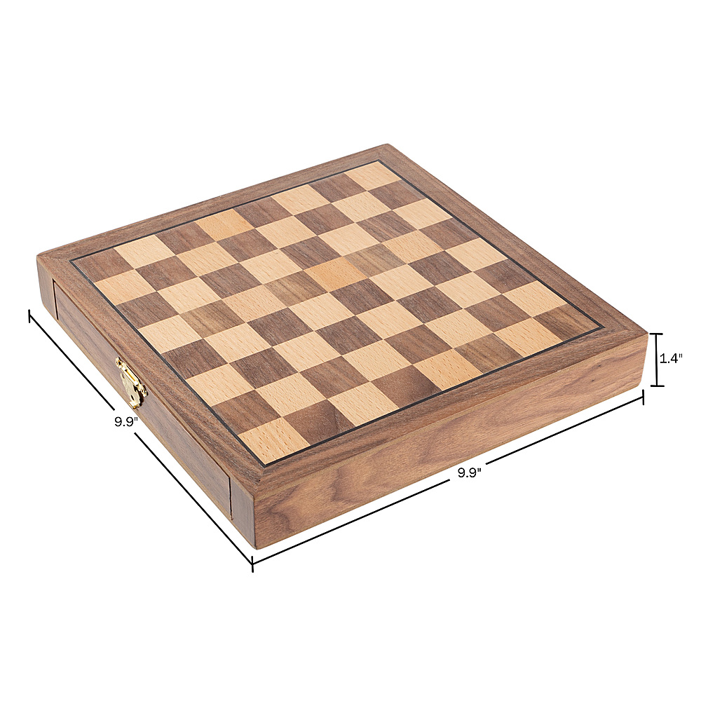 Customer Reviews: Toy Time Classic Strategy Chess Board Game Set Inlaid  Wood Magnetic Chess Board with Storage Drawer Tan, Black M350107 - Best Buy
