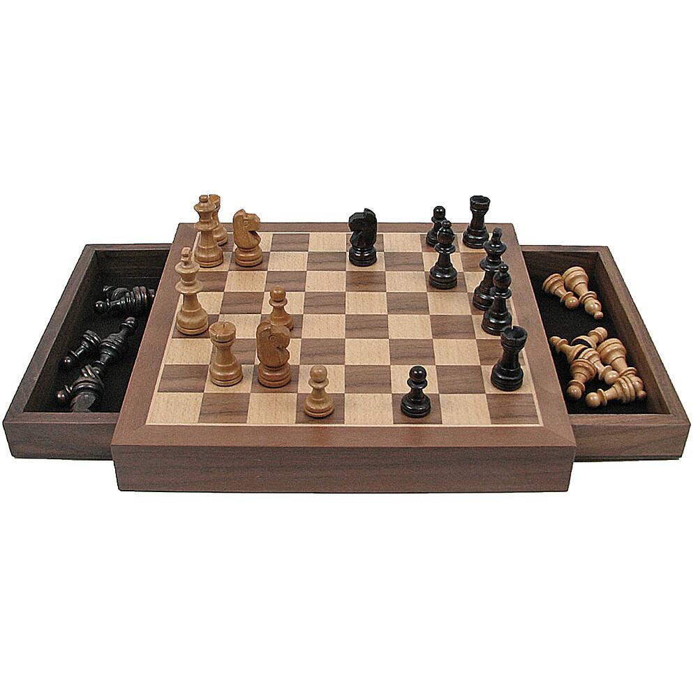 Customer Reviews: Toy Time Classic Strategy Chess Board Game Set Inlaid  Wood Magnetic Chess Board with Storage Drawer Tan, Black M350107 - Best Buy