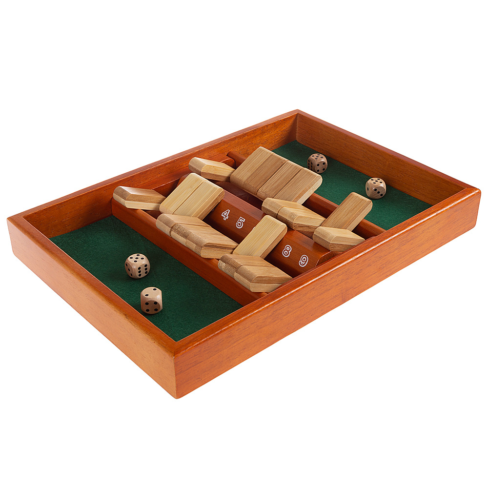 Hey! Play! - Shut The Box Game-Classic 9 Number Wooden Set with Dice Included-Old Fashioned, 2 Player Thinking Strategy Game