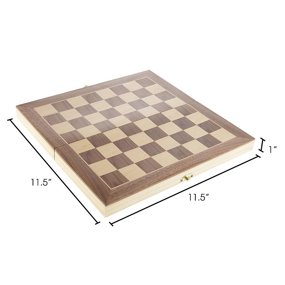 Hey! Play! Chess Set with Folding Wooden Board-Beginner’s Portable Game