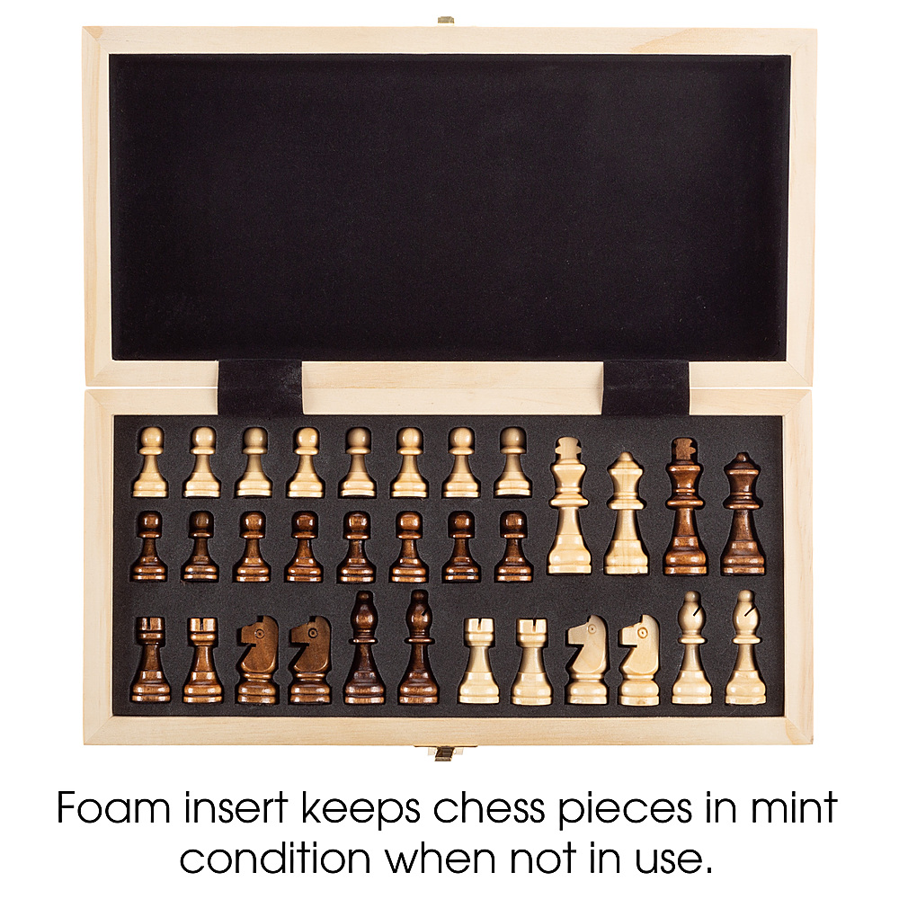 Hey! Play! Chess Set with Folding Wooden Board-Beginner’s Portable