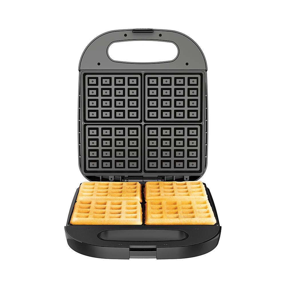 kalorik black and stainless steel double belgian waffle maker