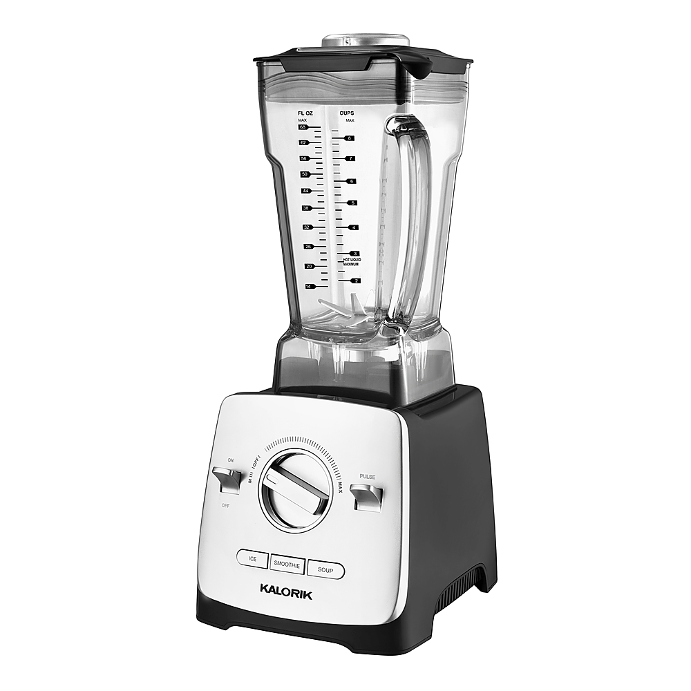 Left View: Kalorik - 68-Oz. High-Powered Blender 1400W - Silver