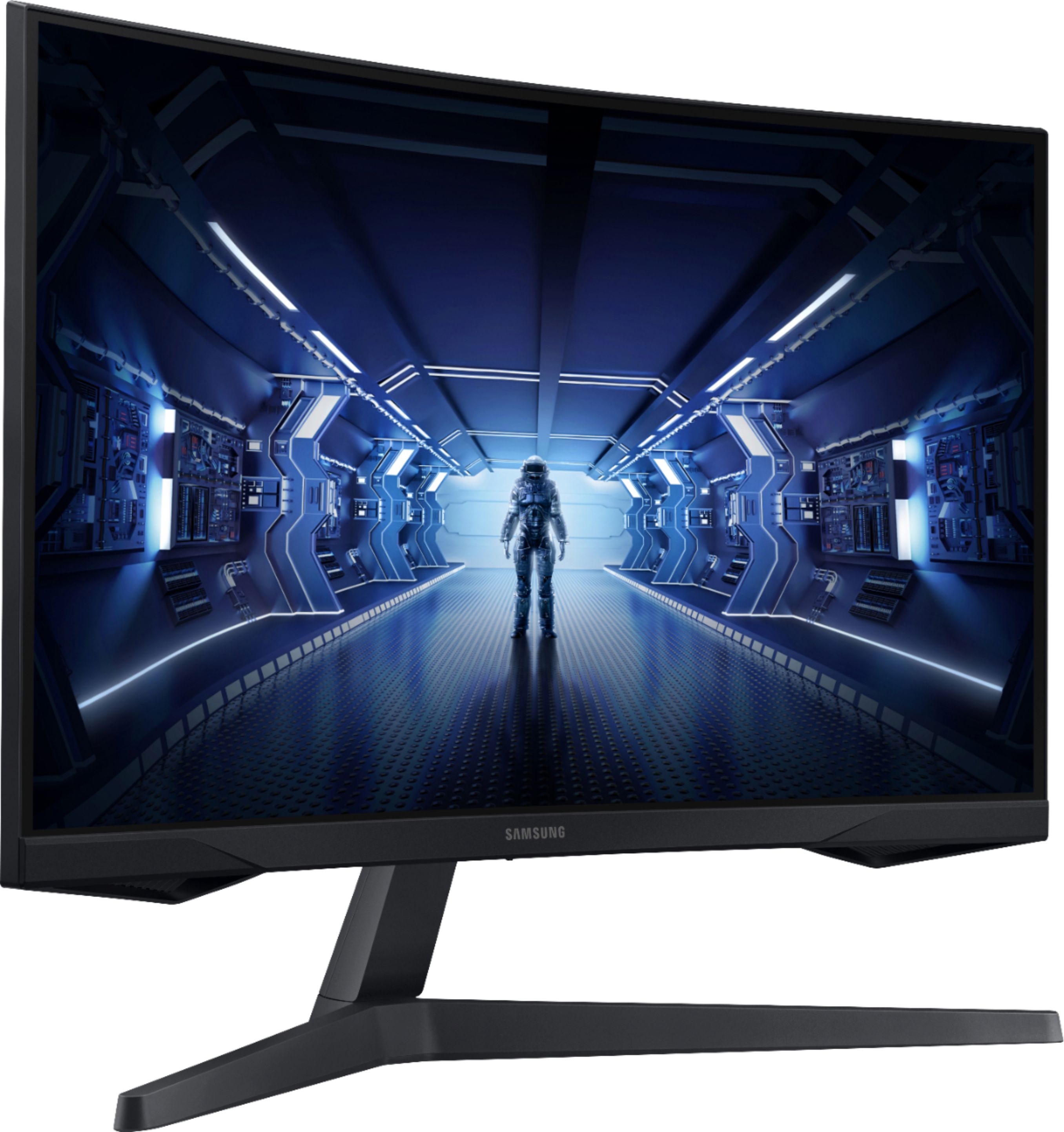 Angle View: Samsung - Geek Squad Certified Refurbished Odyssey Neo 49" LED Curved FreeSync and G-SYNC Compatable Monitor with HDR - Black