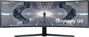 Samsung - Geek Squad Certified Refurbished Odyssey G97T Series 49" LED Curved QHD FreeSync/G-SYNC Compatible QLED Monitor with HDR - Black - Front_Zoom