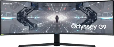 Samsung - Geek Squad Certified Refurbished Odyssey G97T Series 49" LED Curved QHD FreeSync/G-SYNC Compatible QLED Monitor with HDR - Black