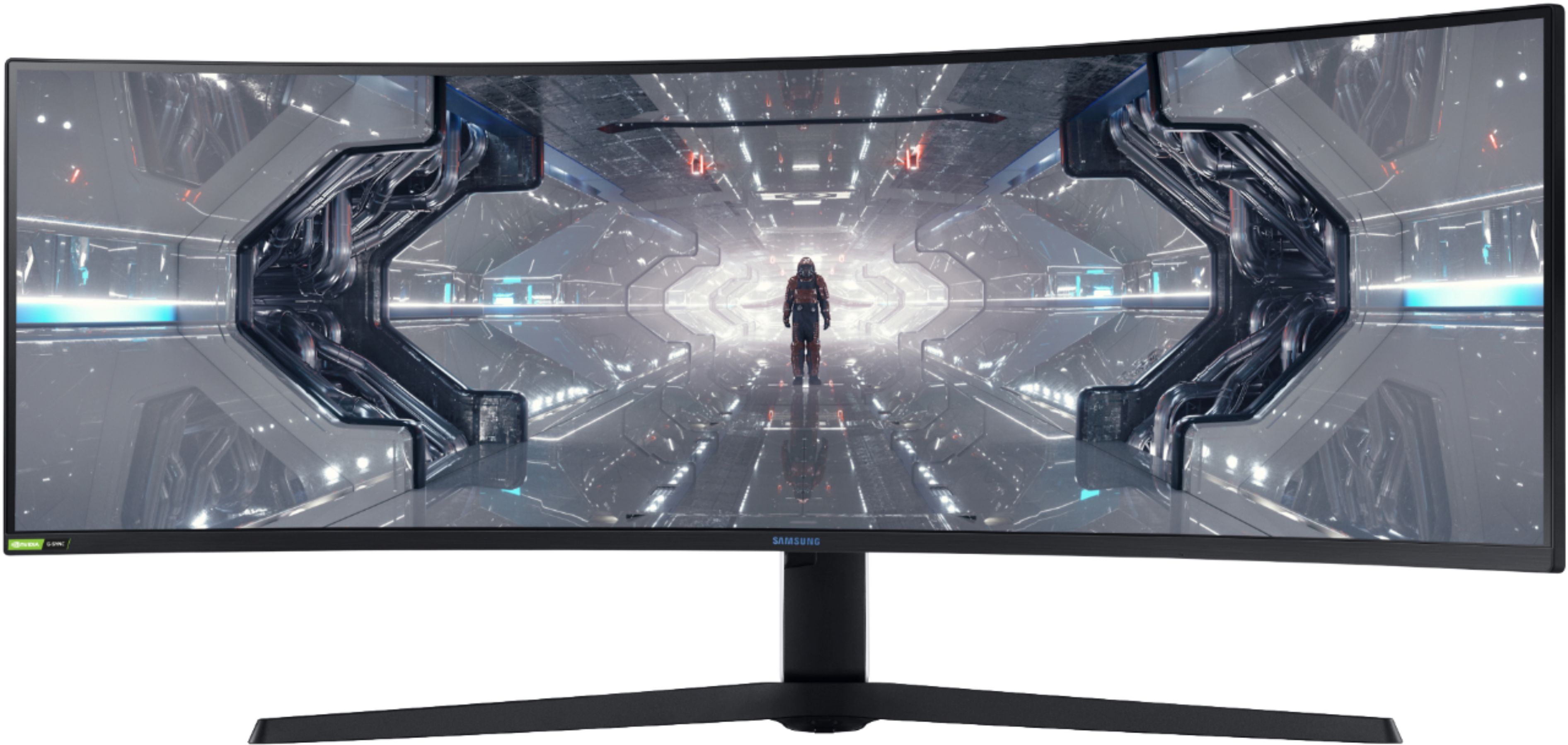Alt View 29. Samsung - Geek Squad Certified Refurbished Odyssey G97T Series 49" LED Curved QHD FreeSync/G-SYNC Compatible QLED Monitor with HDR - Black.