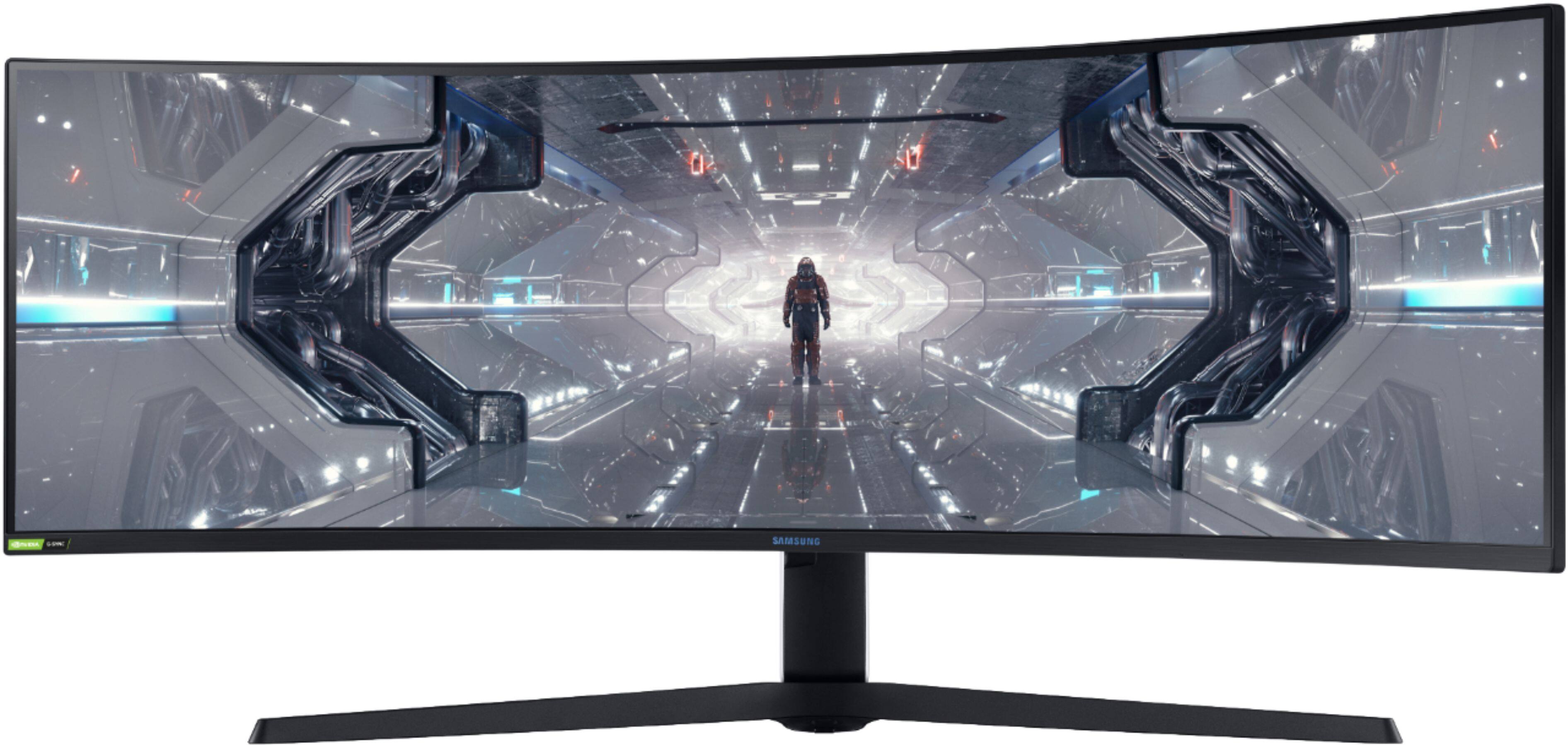 Alt View 29. Samsung - Geek Squad Certified Refurbished Odyssey G97T Series 49" LED Curved QHD FreeSync/G-SYNC Compatible QLED Monitor with HDR - Black.