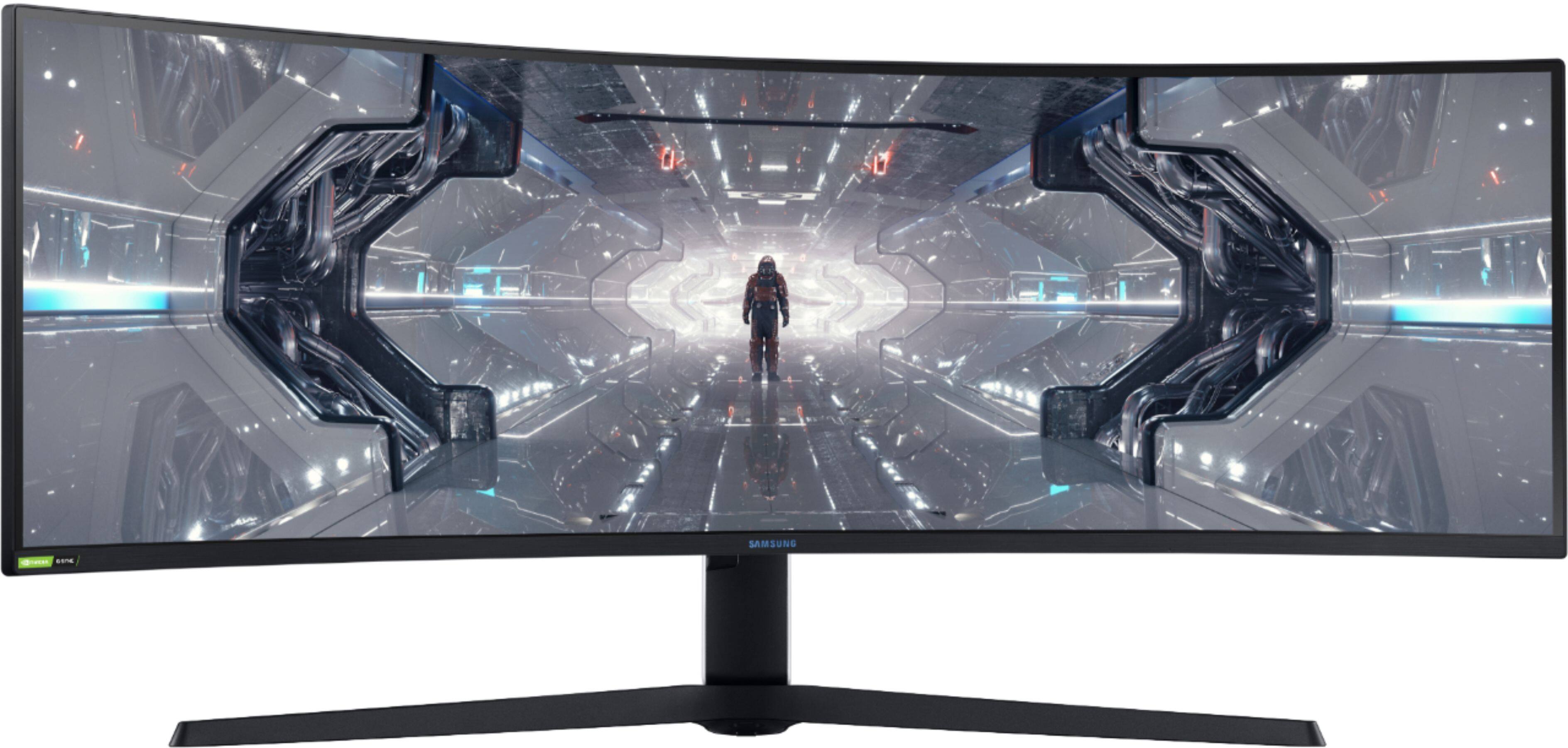 Alt View 30. Samsung - Geek Squad Certified Refurbished Odyssey G97T Series 49" LED Curved QHD FreeSync/G-SYNC Compatible QLED Monitor with HDR - Black.