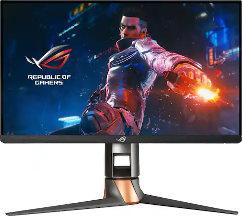 Front. ASUS - Geek Squad Certified Refurbished ROG Swift 24.5" FHD IPS 360Hz 1ms Gaming Monitor with HDR (DisplayPort, HDMI) - Black.