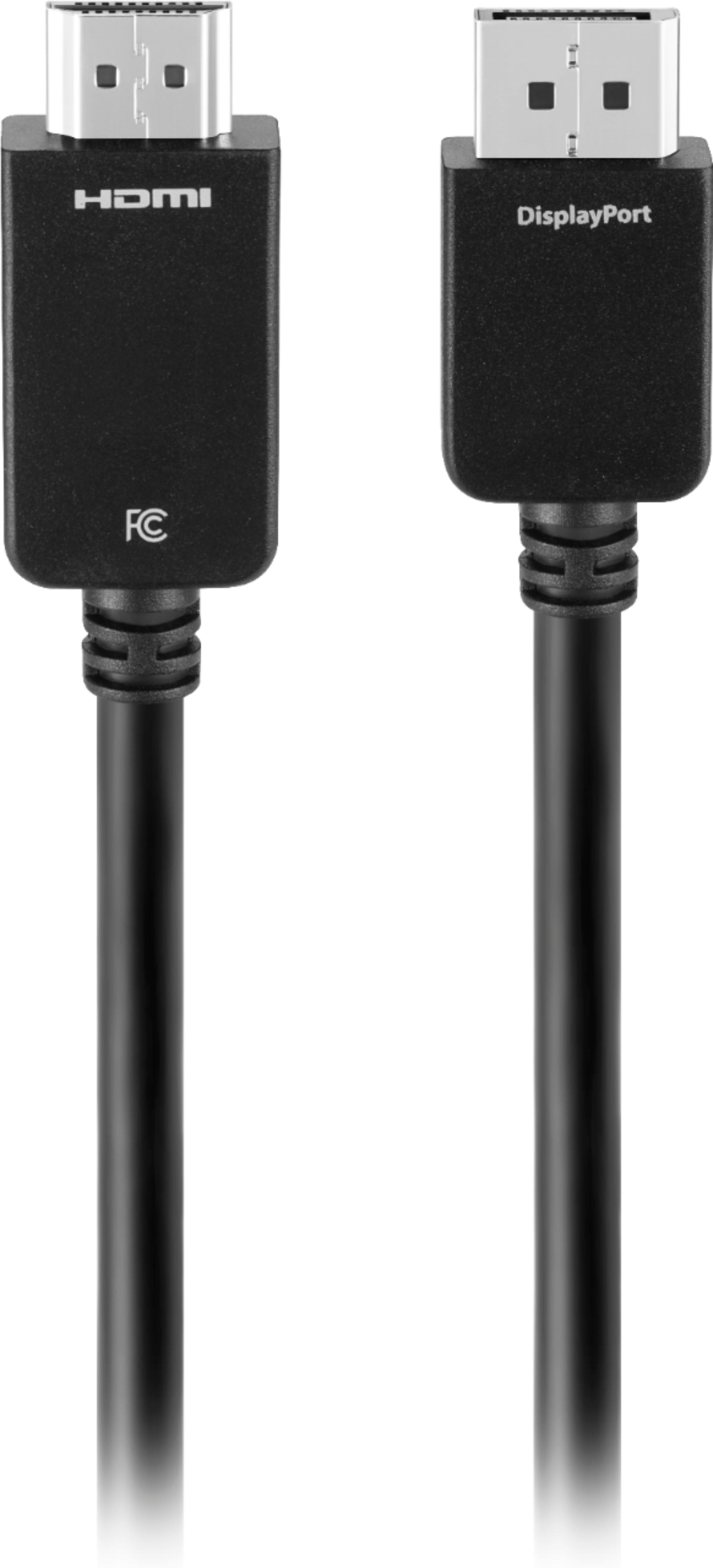 Angle. Best Buy essentials™ - 6' DisplayPort to HDMI Cable - Black.