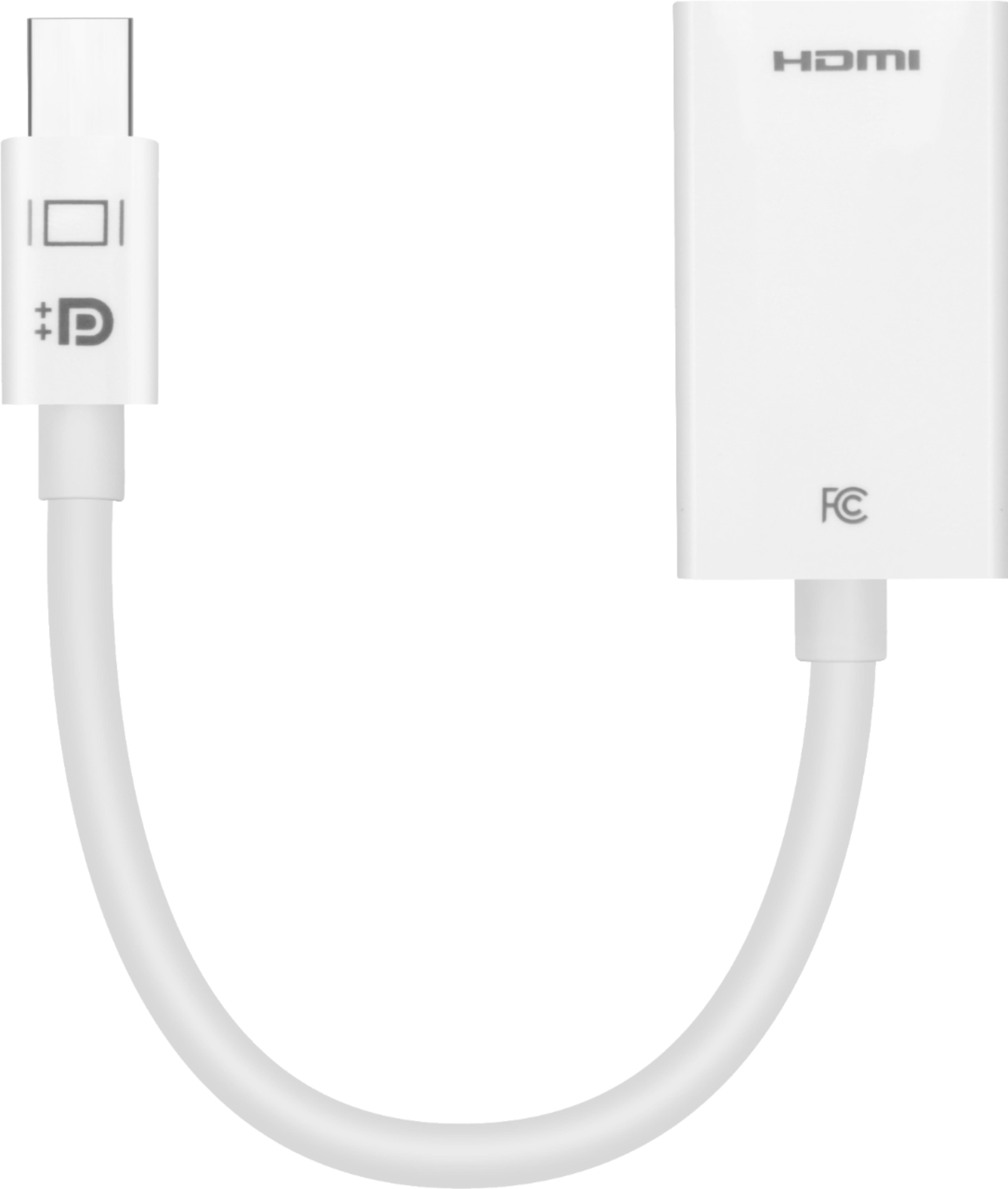 Angle. Best Buy essentials™ - Mini DisplayPort to HDMI Adapter - White.
