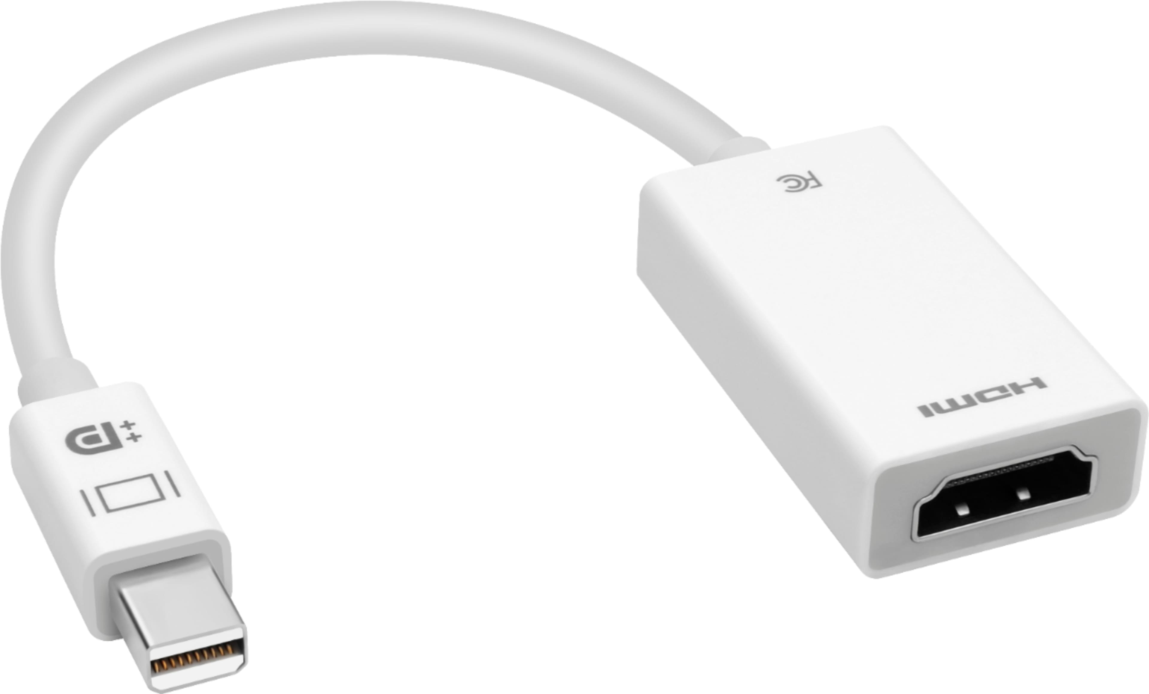Left. Best Buy essentials™ - Mini DisplayPort to HDMI Adapter - White.