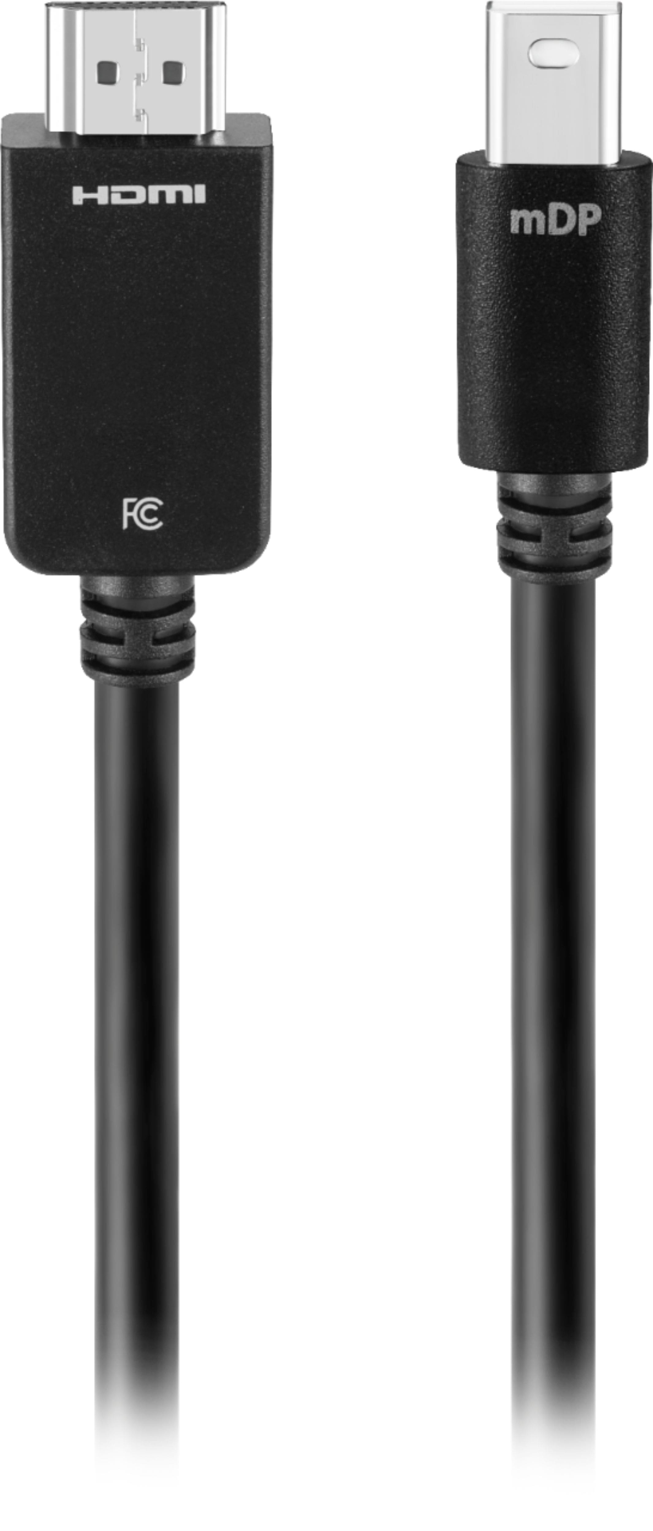 Angle. Best Buy essentials™ - 6' Mini DisplayPort to HDMI Cable - Black.