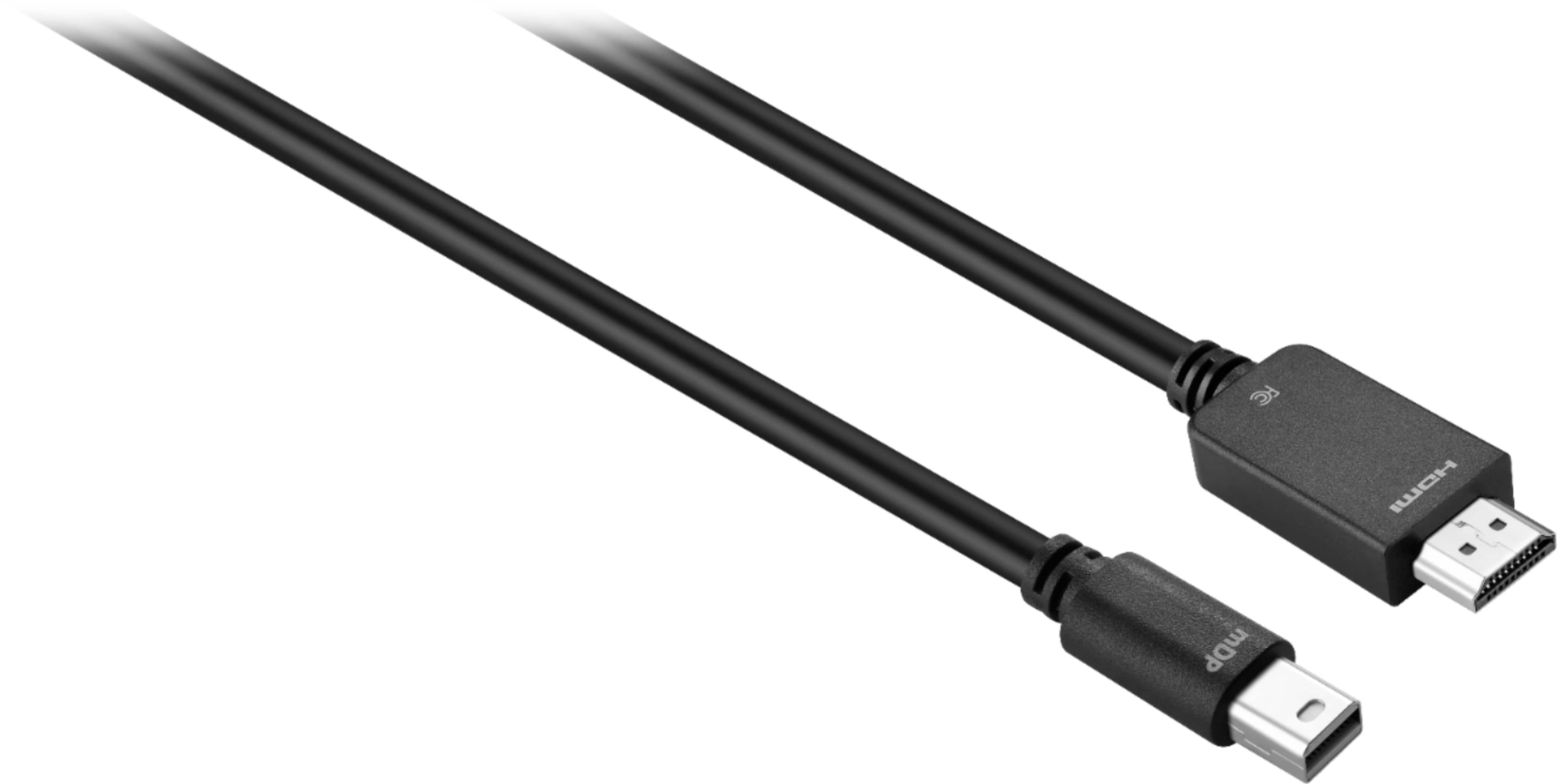 Left. Best Buy essentials™ - 6' Mini DisplayPort to HDMI Cable - Black.