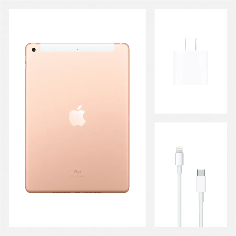 Alt View 16. Apple - Geek Squad Certified Refurbished 10.2-Inch iPad with Wi-Fi + Cellular - 32GB (Unlocked) - Gold.
