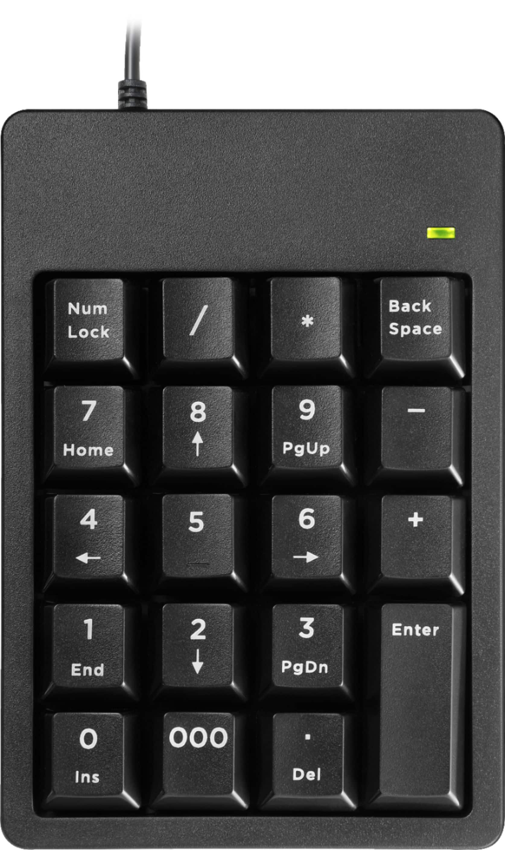 Front. Best Buy essentials™ - BE-PKWDNP 60% Wired Membrane USB Numeric Keypad - Black.