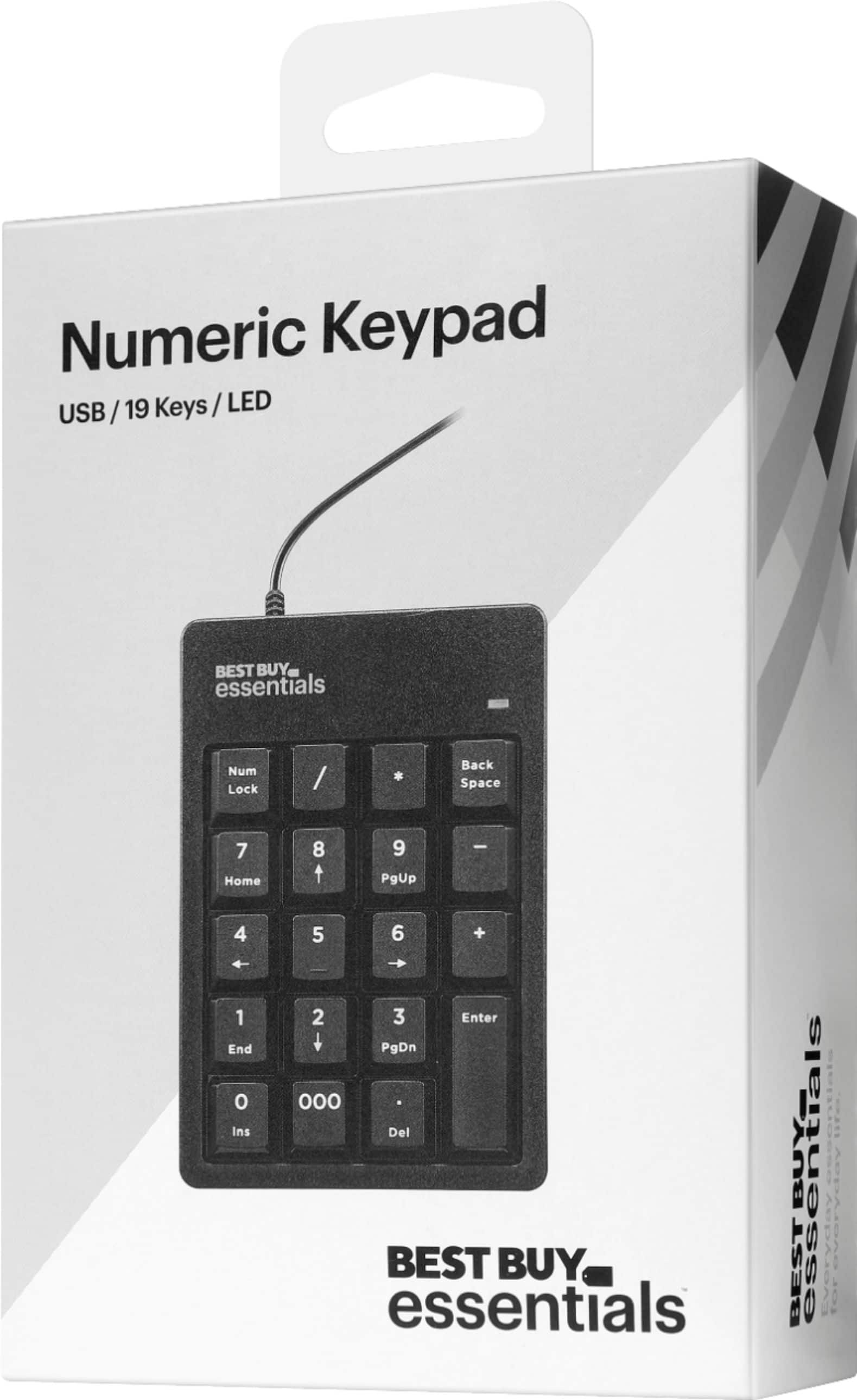 Alt View 15. Best Buy essentials™ - BE-PKWDNP 60% Wired Membrane USB Numeric Keypad - Black.