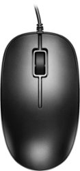 Best Buy essentials™ - USB Wired Optical Standard Ambidextrous Mouse - Black - Front_Zoom