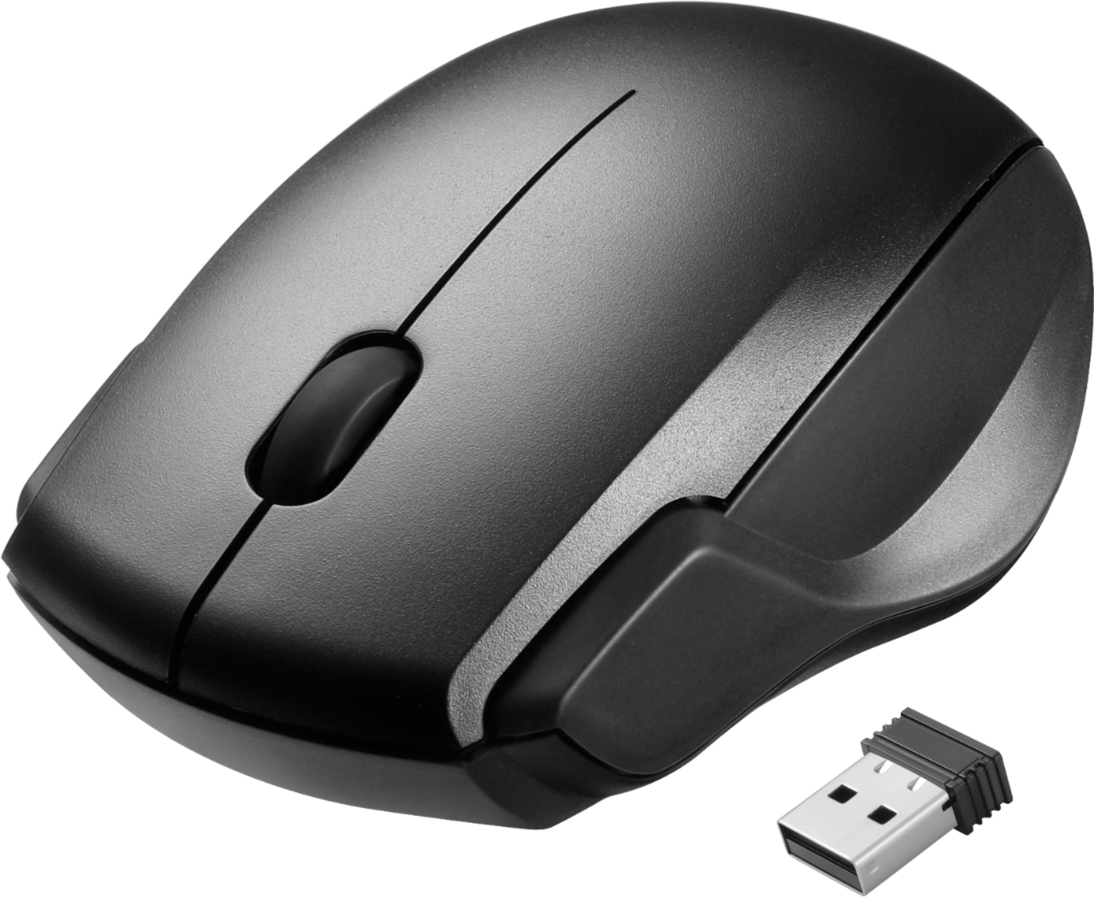 Alt View 14. Best Buy essentials™ - Wireless Optical Standard Ambidextrous Mouse with USB Receiver - Black.