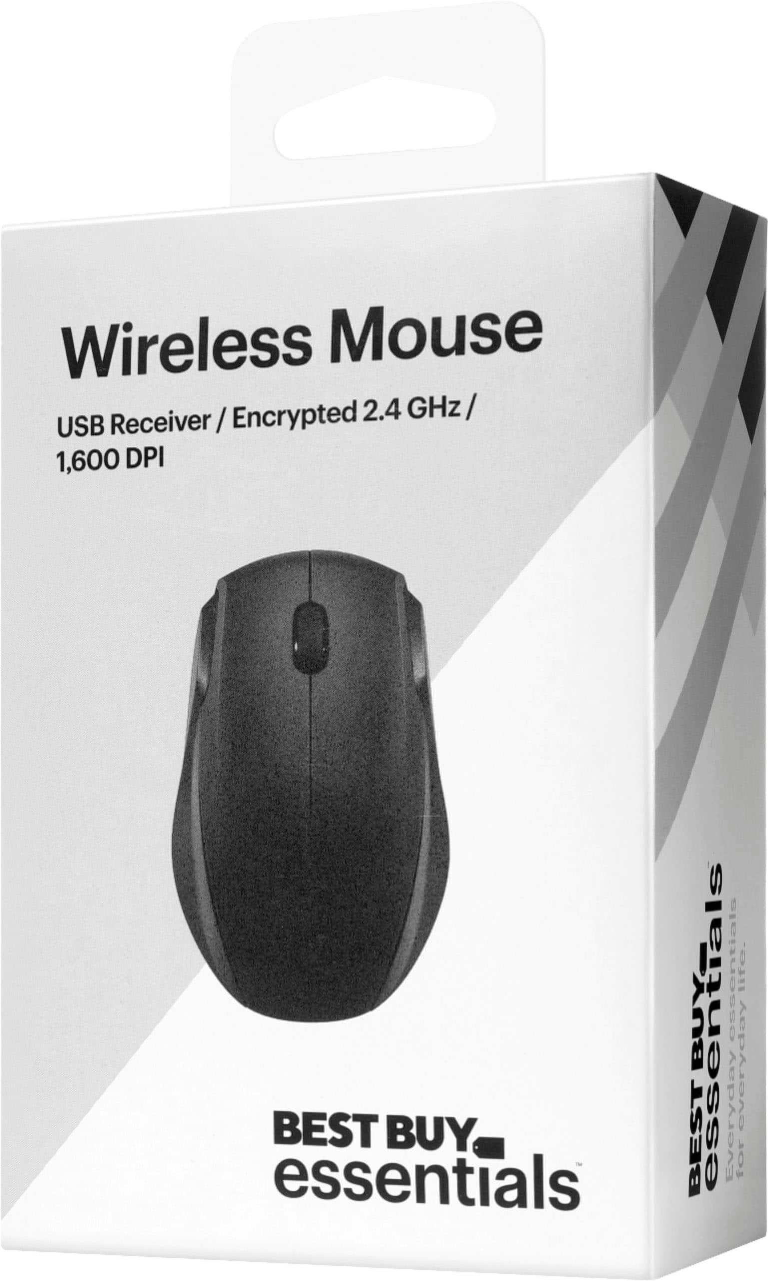 Alt View 15. Best Buy essentials™ - Wireless Optical Standard Ambidextrous Mouse with USB Receiver - Black.