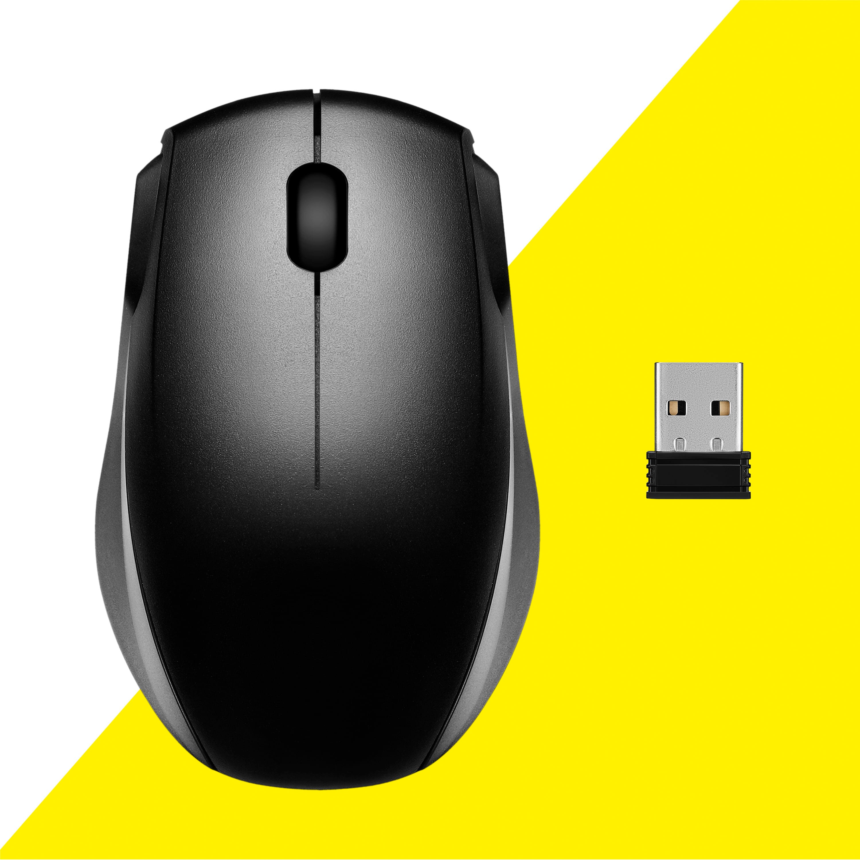 Alt View 16. Best Buy essentials™ - Wireless Optical Standard Ambidextrous Mouse with USB Receiver - Black.