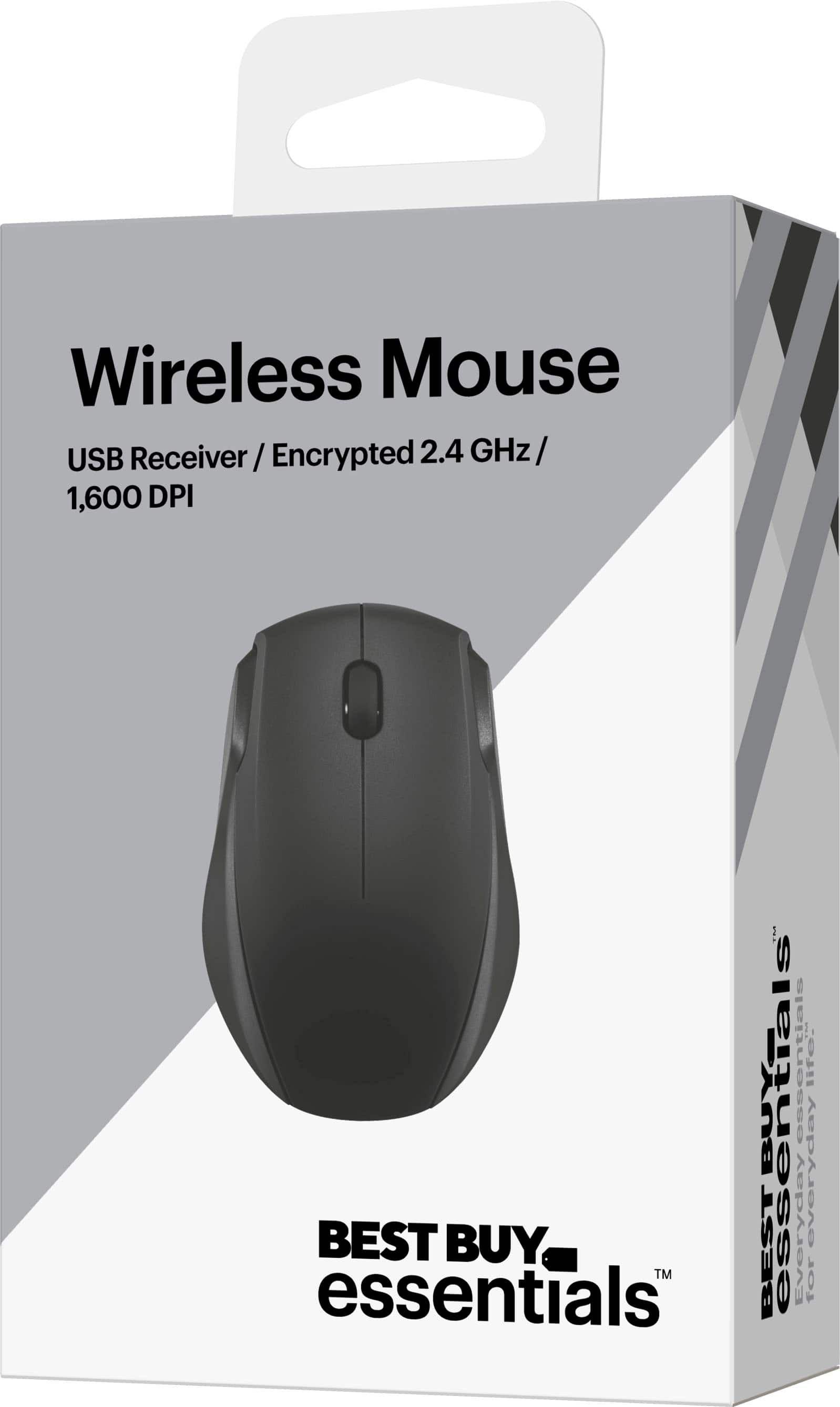 Alt View 17. Best Buy essentials™ - Wireless Optical Standard Ambidextrous Mouse with USB Receiver - Black.
