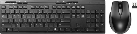 Front. Best Buy essentials™ - Full-size Wireless Membrane Keyboard and Mouse Bundle with USB Reciever - Black.