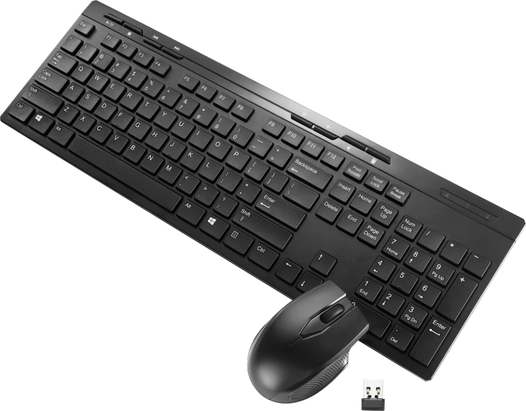 Zoom in on Alt View 13. Best Buy essentials™ - Full-size Wireless Membrane Keyboard and Mouse Bundle with USB Reciever - Black.