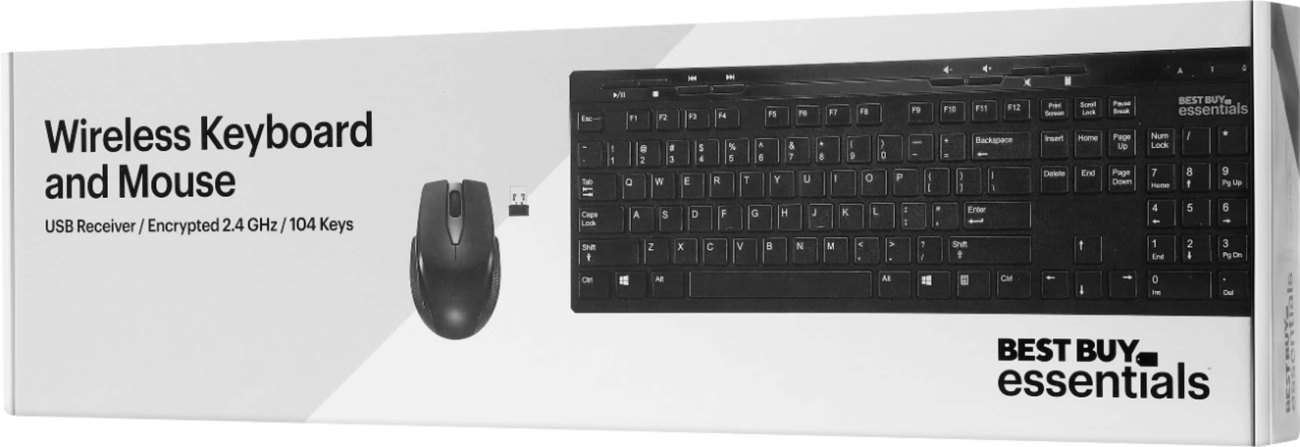 Alt View 15. Best Buy essentials™ - Full-size Wireless Membrane Keyboard and Mouse Bundle with USB Reciever - Black.