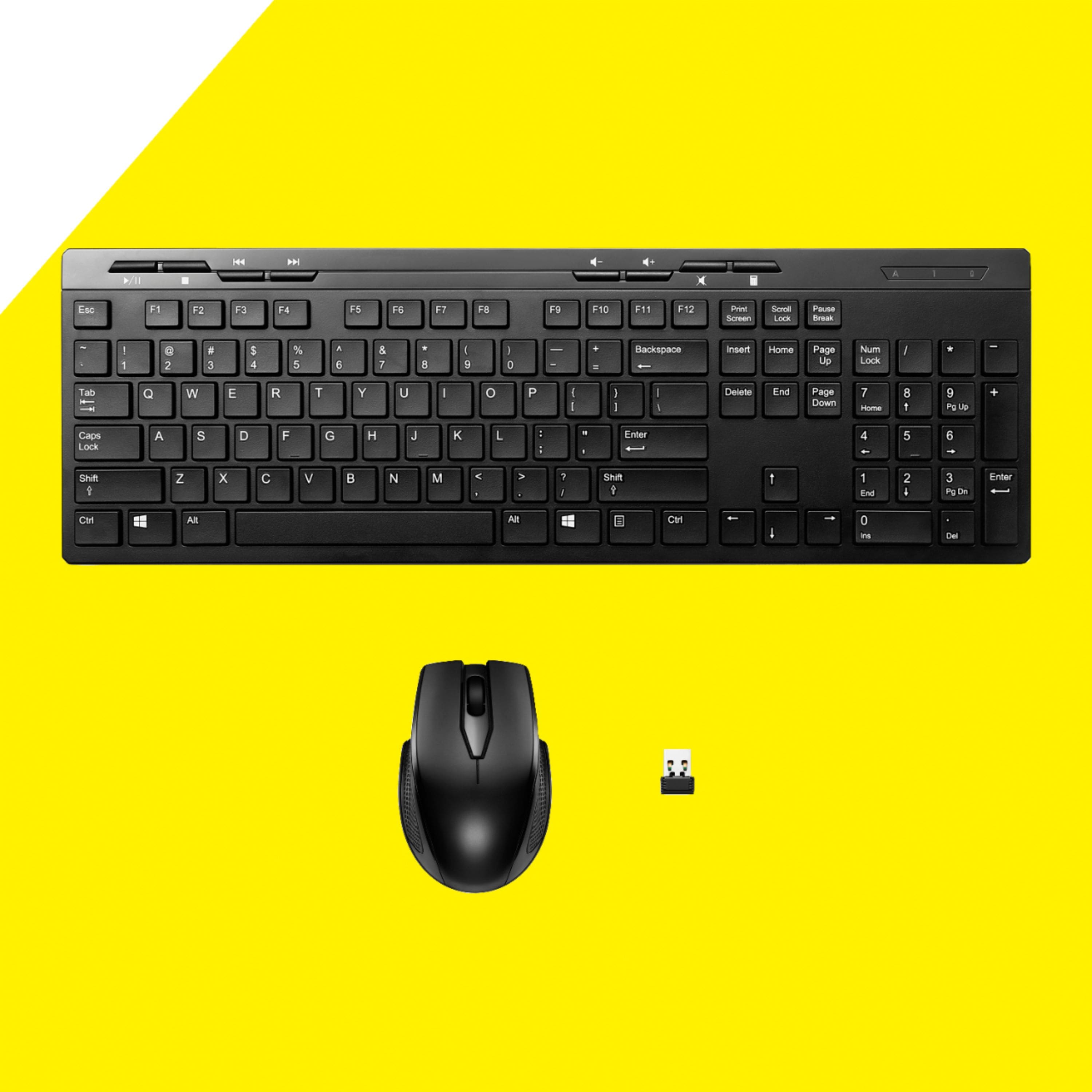 Alt View 16. Best Buy essentials™ - Full-size Wireless Membrane Keyboard and Mouse Bundle with USB Reciever - Black.