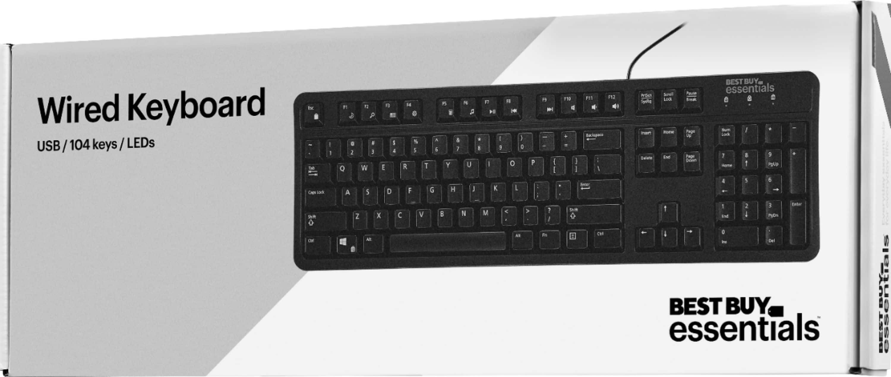 Alt View 15. Best Buy essentials™ - Full-size Wired Membrane USB Keyboard - Black.