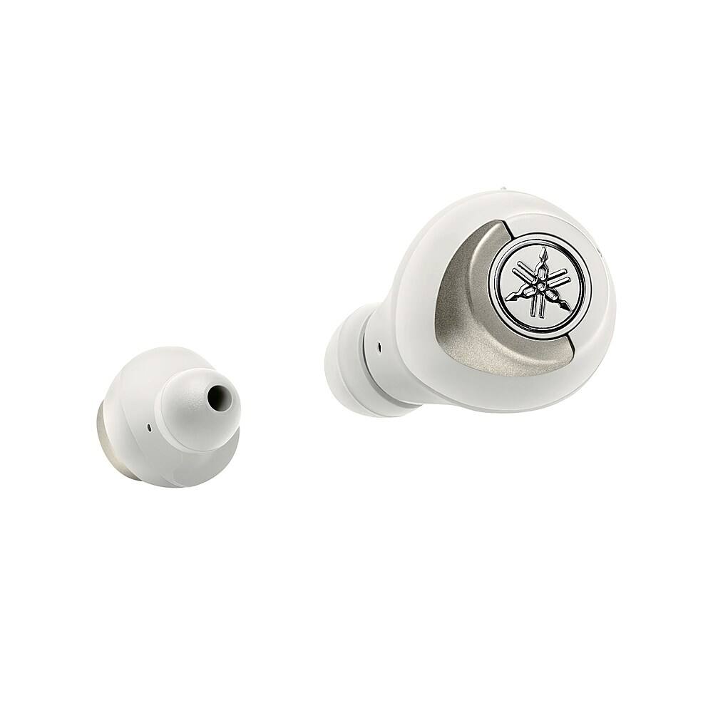 Front. Yamaha - TW-E7A True Wireless Noise-Cancelling Earbuds - White.