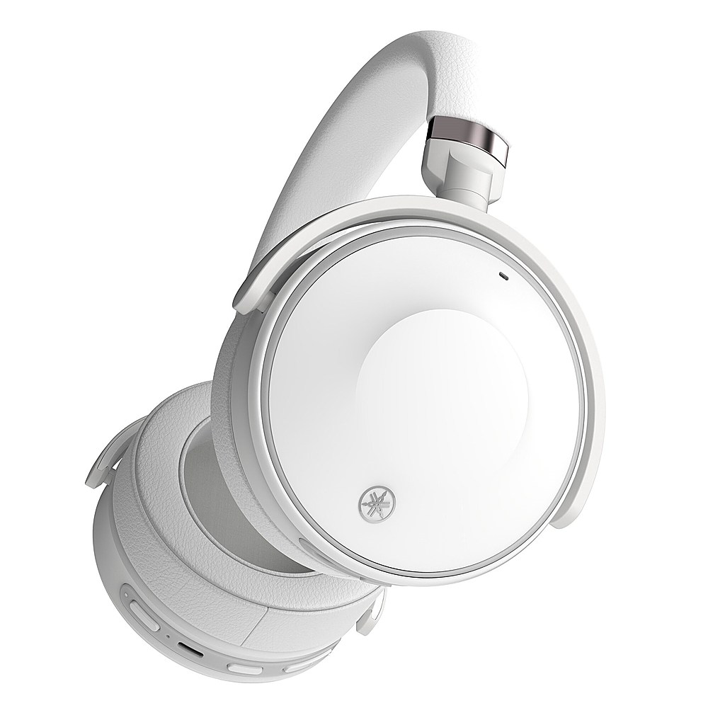 Left View: Yamaha - YH-E700A Wireless Noise-Cancelling Headphones - White