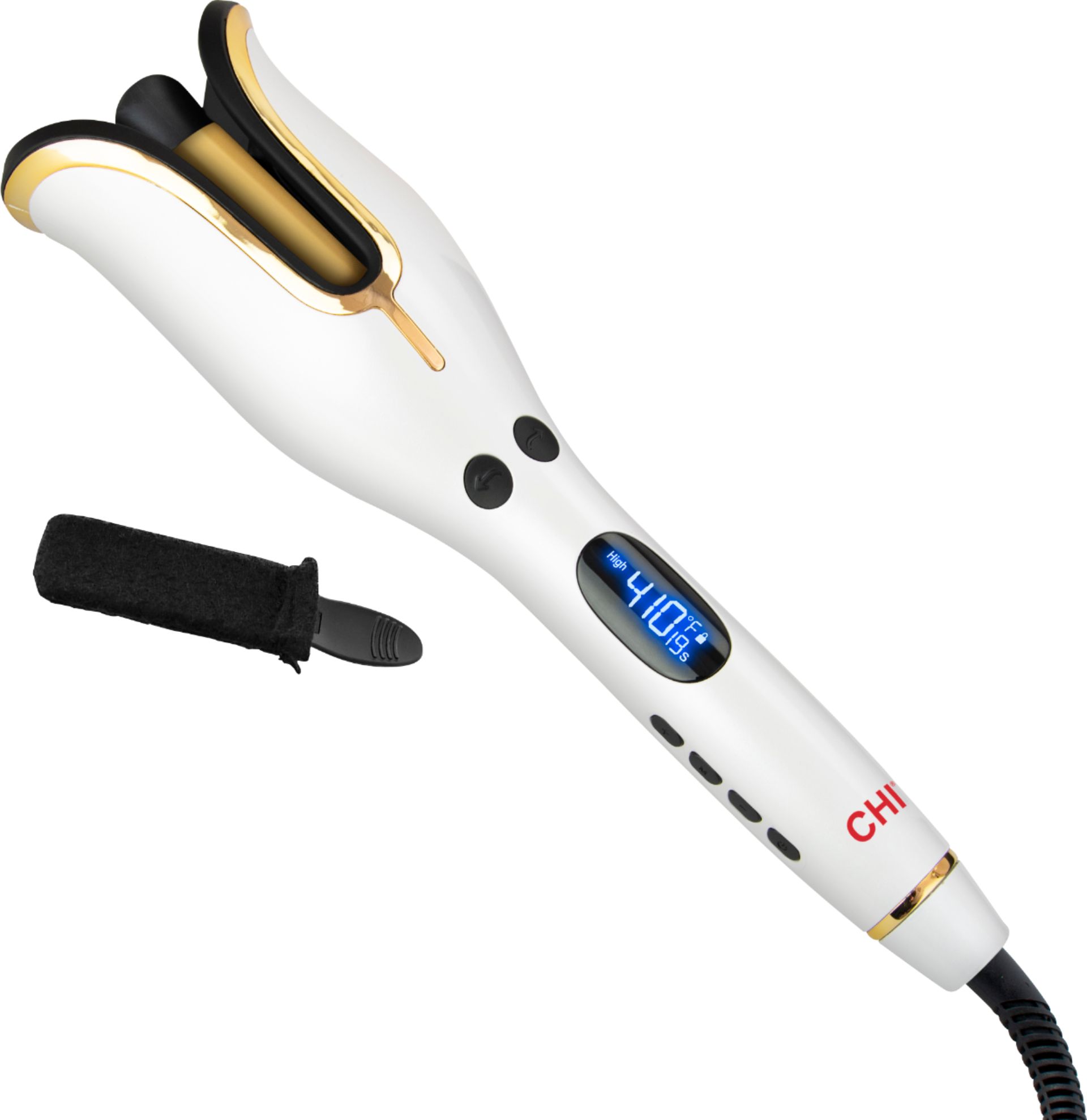 Angle View: CHI Spin N Curl 1" Ceramic Rotating Curler In White, 1 Pound