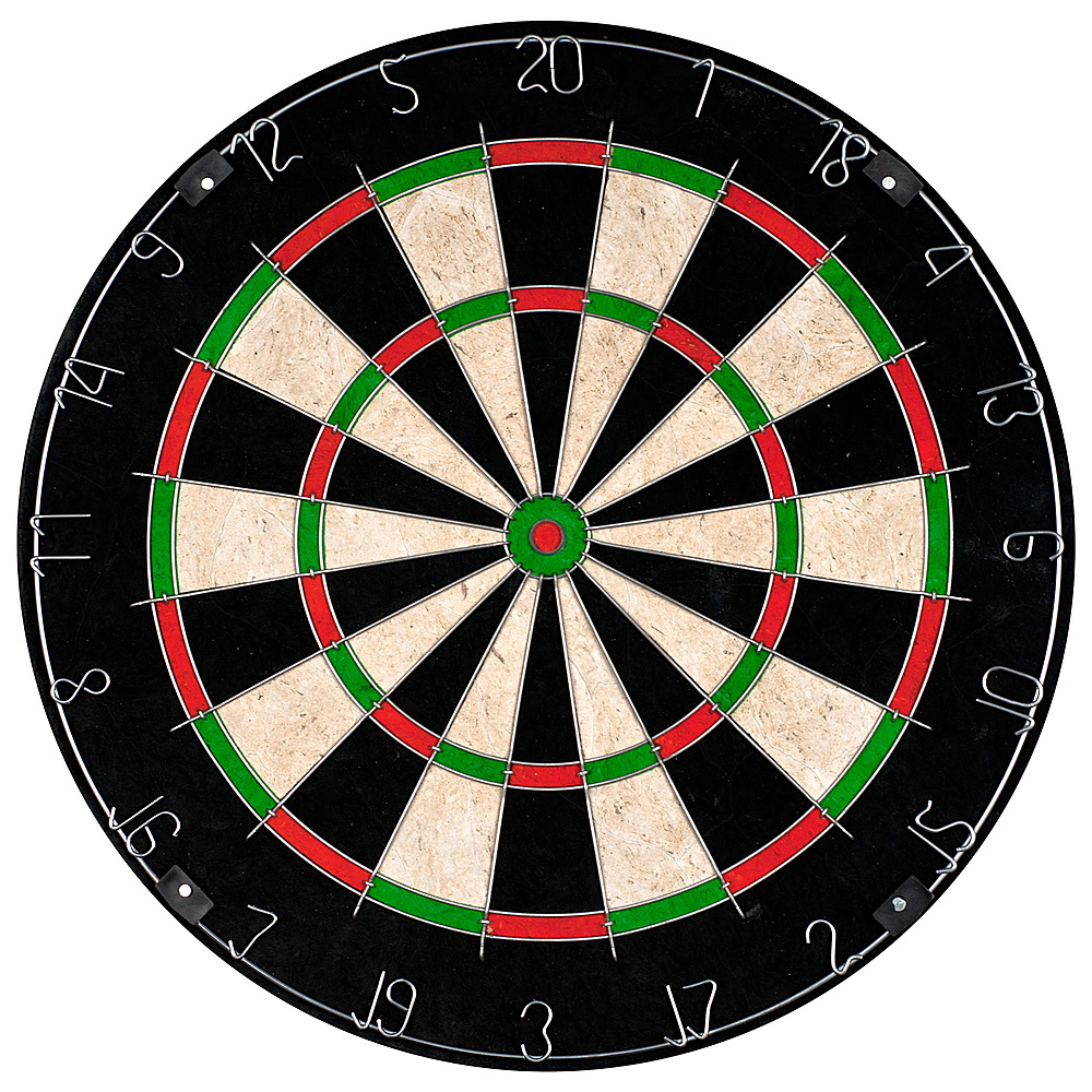 Toy Time - Tournament Size Dartboard- 18” Diameter Self-Healing Bristle Fiber with Standard Wire Spider Divider, Darts not included - Red, Green