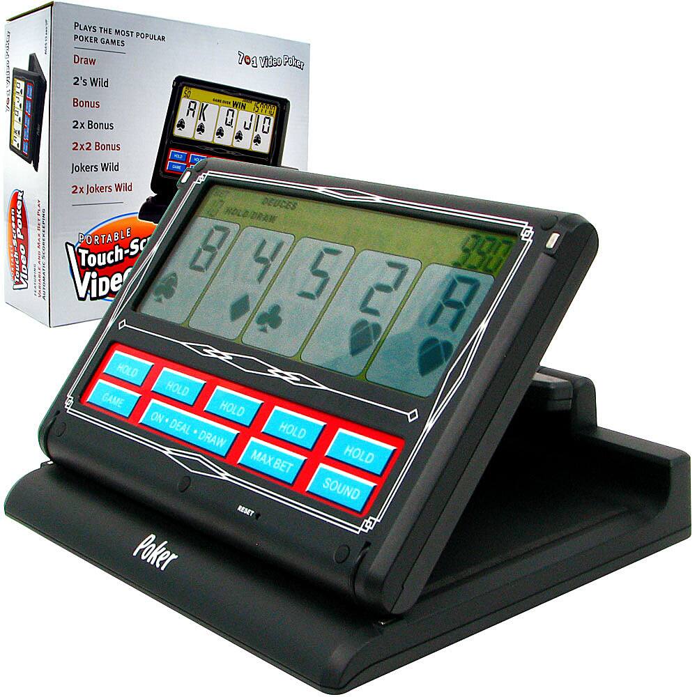 Trademark Poker - Portable Video Poker Touch-Screen 7 in 1 - Black & White