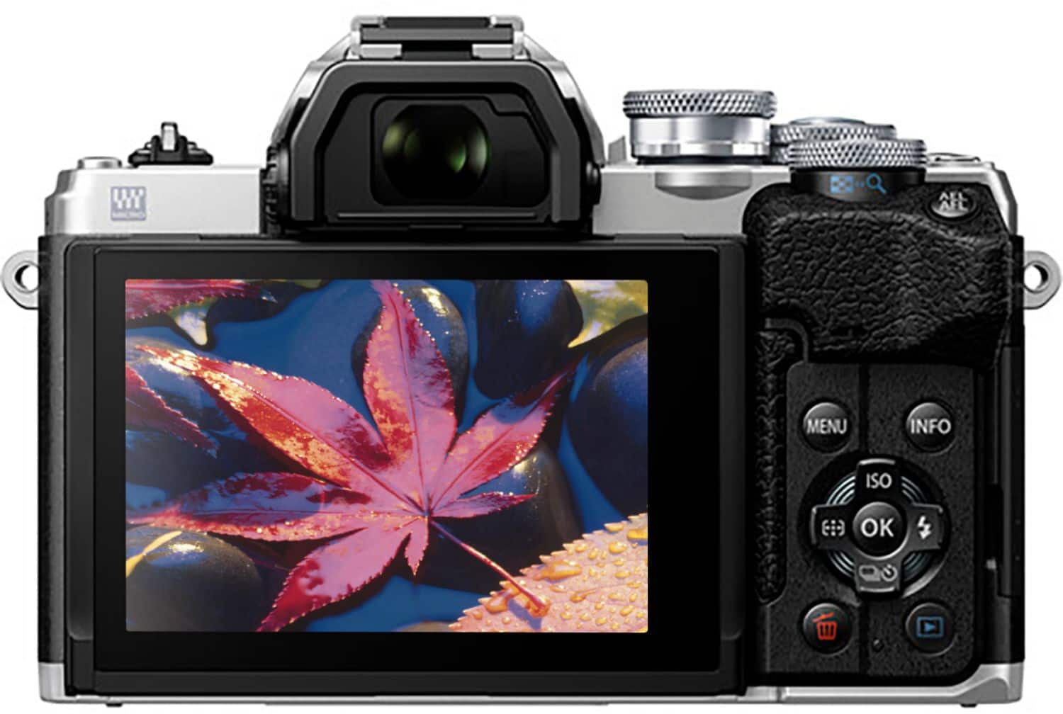 Back. Olympus - OM-D E-M10 Mark IV Mirrorless Digital Camera with 14-42mm Lens - Silver.