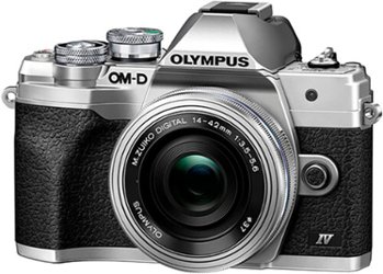 Olympus - OM-D E-M10 Mark IV Mirrorless Digital Camera with 14-42mm Lens - Silver - Front_Zoom