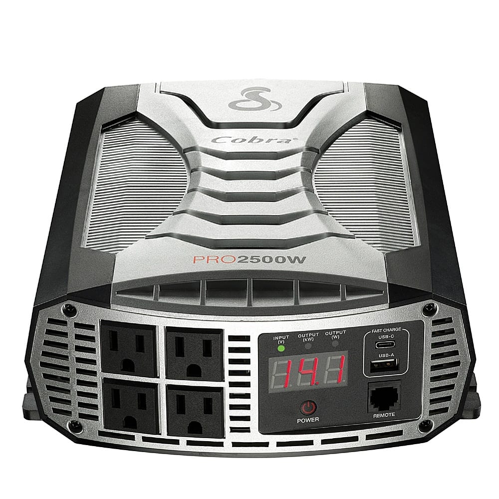 Front. Cobra - Professional Grade 2500 Watt Power Inverter with Fast Charge USB - Black.