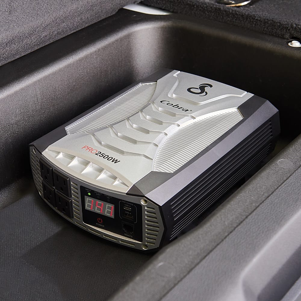 Alt View 13. Cobra - Professional Grade 2500 Watt Power Inverter with Fast Charge USB - Black.
