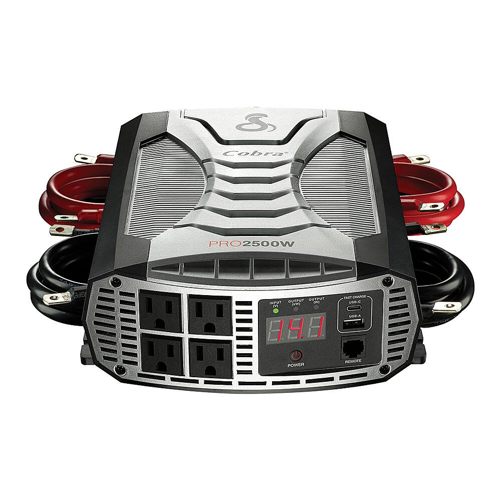 Alt View 15. Cobra - Professional Grade 2500 Watt Power Inverter with Fast Charge USB - Black.