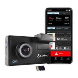 Cobra - SC 200 Configurable Smart Dash Cam with Optional Accessory Cameras - Black - Front_Zoom