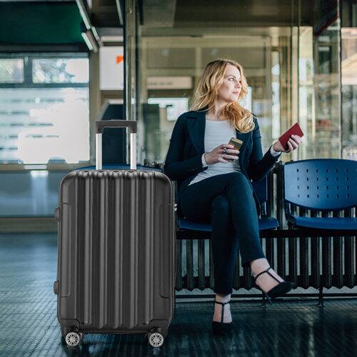 Alt View 10. Winado - 16"/20"/24"/28" 4 Piece Luggage Sets, Travel Suitcase, Large Capacity Lightweight Luggage Sets with TSA Lock Business - Black.